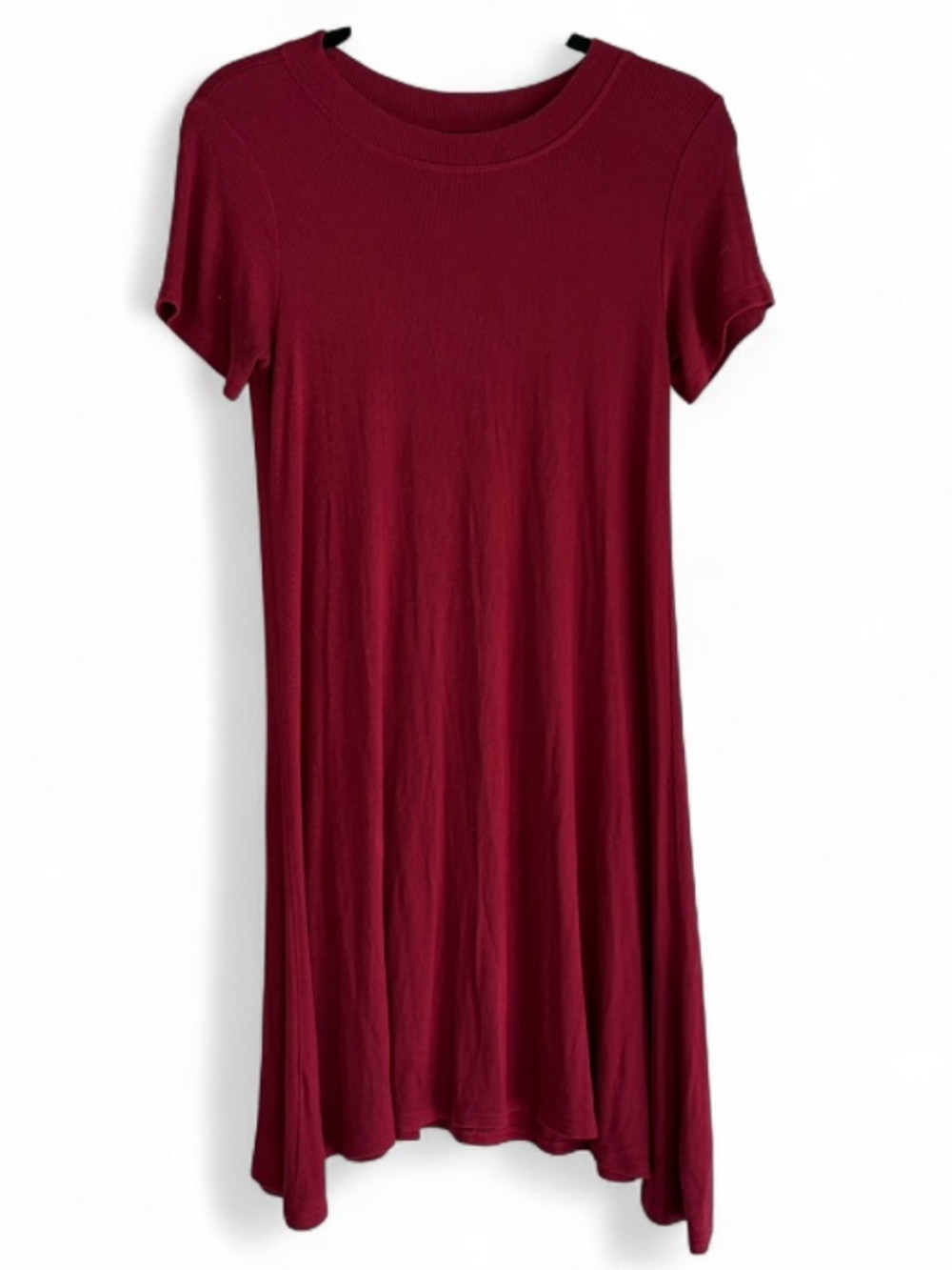 American Eagle Outfitters Red Crew Neck Rib Knit Short Sleeve Mini Dress Size M